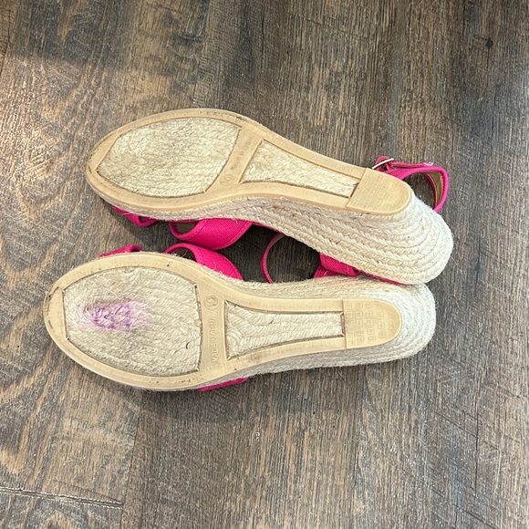 Talbots Lyndsay Crossover Espadrille Pink Wedge Sandals Size 10 - Picture 6 of 9